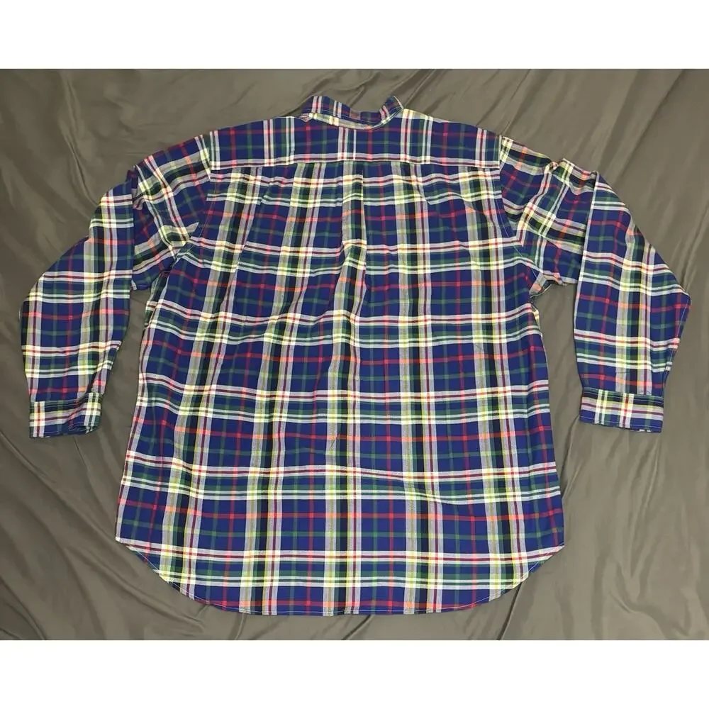 Polo Ralph Lauren Classic Fit Button Down‎ Plaid Shirt Mens 2XLT Multicolor L/S